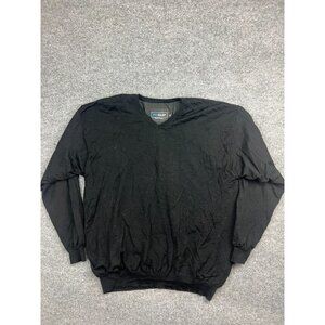 Proquip Merino Wool Sweater Men's XL Black Pullover V Neck Golf Casual